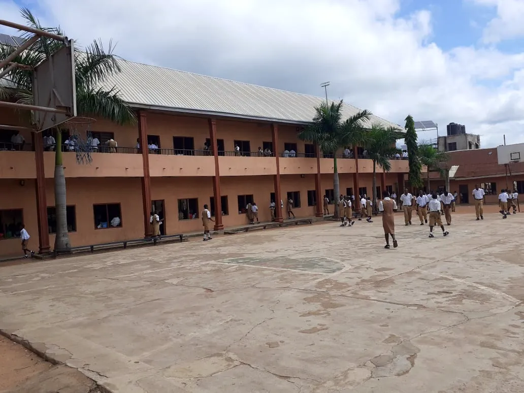 The main classroom block and quadrangle