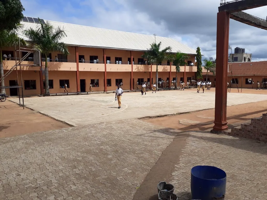 The Kusaki College courtyard and main classroom block